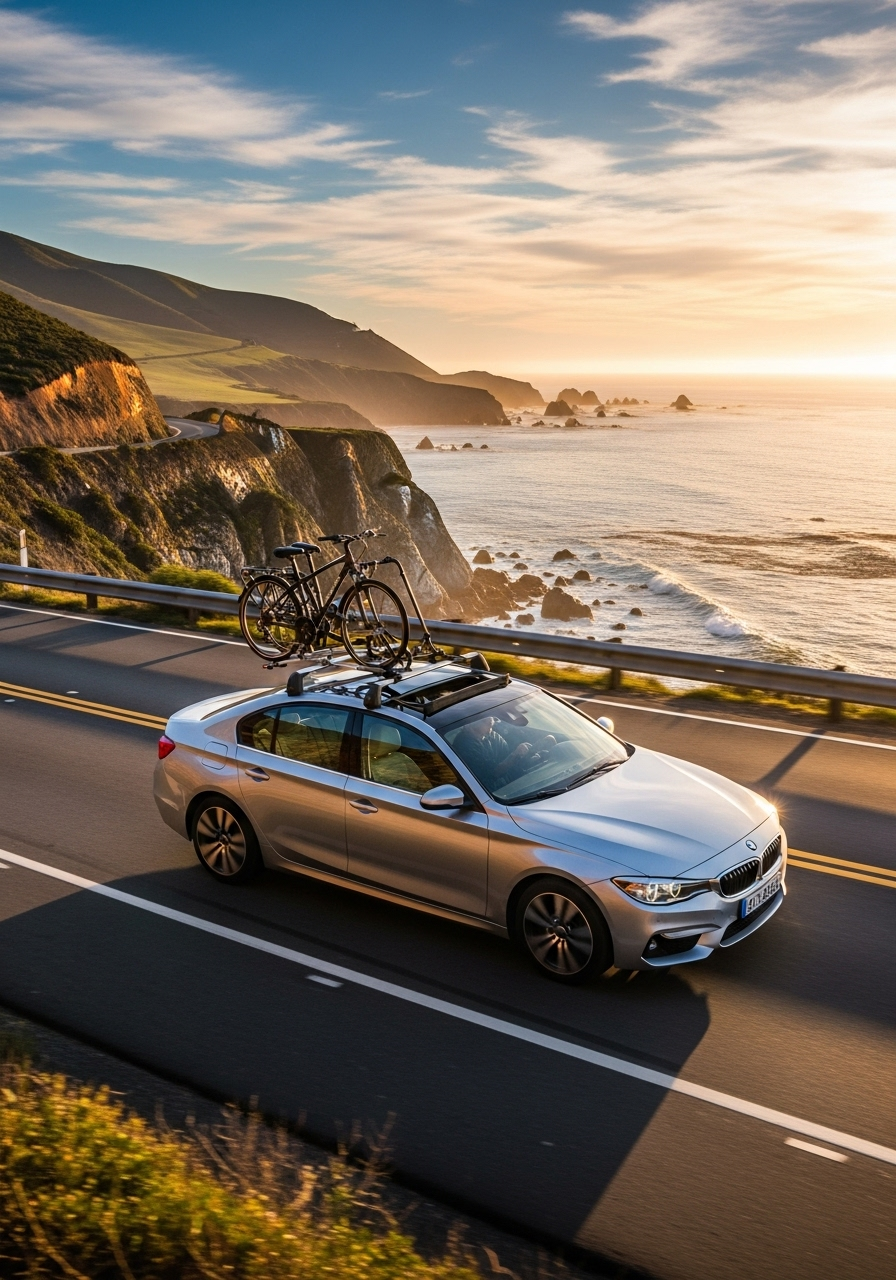 家族でドライブ自動車の外観