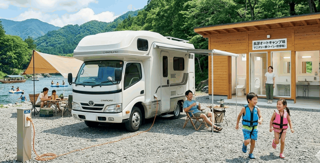 サニタリー施設が綺麗で川遊びもできる埼玉県の長瀞オートキャンプ場